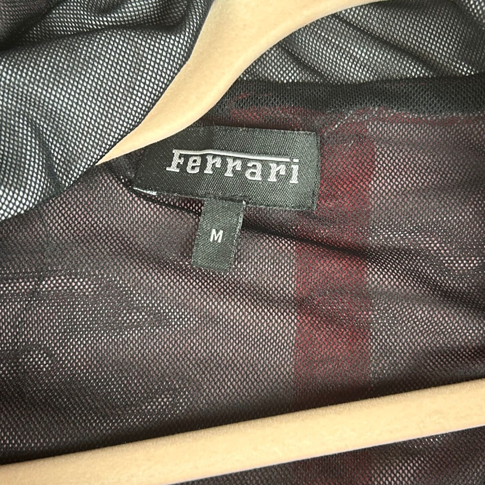 Ferrari Mens Red Hooded Windbreaker Jacket Scuderia F1 Racing Mesh Lined Size M - Picture 5 of 12